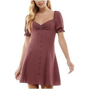 City Studio Sweetheart Neckline Fit & Flare Dress Mauve Rose Pink Large